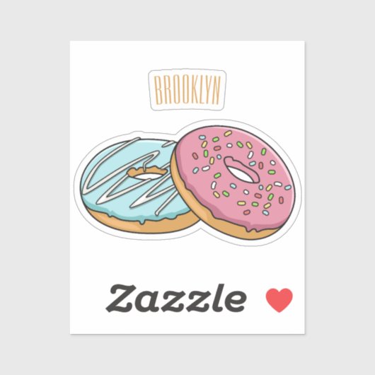 Sticker Illustration de Donut (Feuille)