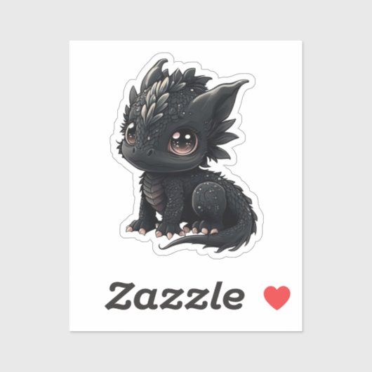 Sticker Illustration de dragon de dessin animé (Feuille)