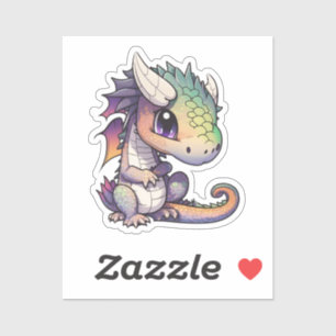 Sticker Illustration de dragon de dessin animé