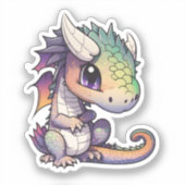 Sticker Illustration de dragon de dessin animé (Recto)