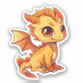 Sticker Illustration de dragon de dessin animé (Recto)