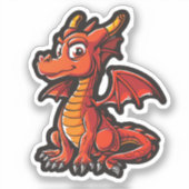 Sticker Illustration de dragon de dessin animé (Recto)