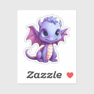 Sticker Illustration de dragon de dessin animé