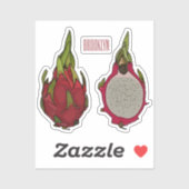 Sticker Illustration de dragon fruit (Feuille)