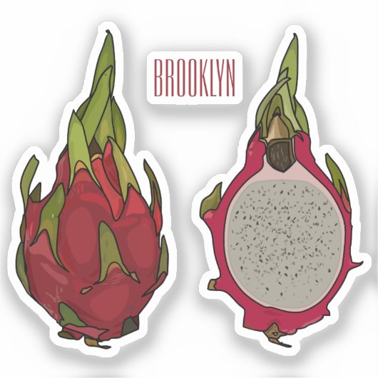 Sticker Illustration de dragon fruit (Recto)