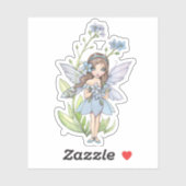 Sticker Illustration de fée mignonne Myosotis (Feuille)
