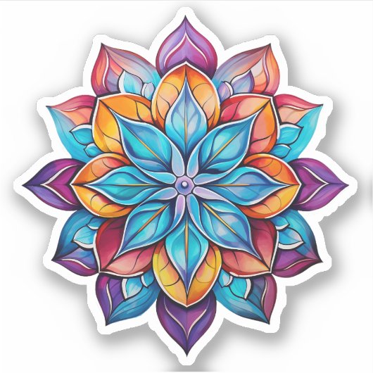 Sticker Illustration de fleur de dessin (Devant)