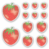 Sticker Illustration De Fraise En Trois Tailles (Devant)