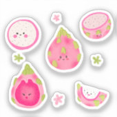 Sticker Illustration de fruits de dragon mignons - Kawaii  (Recto)