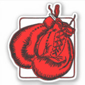 Sticker Illustration de gants de boîte rouge cool (Devant)