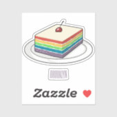 Sticker Illustration de gâteau arc-en-ciel (Feuille)