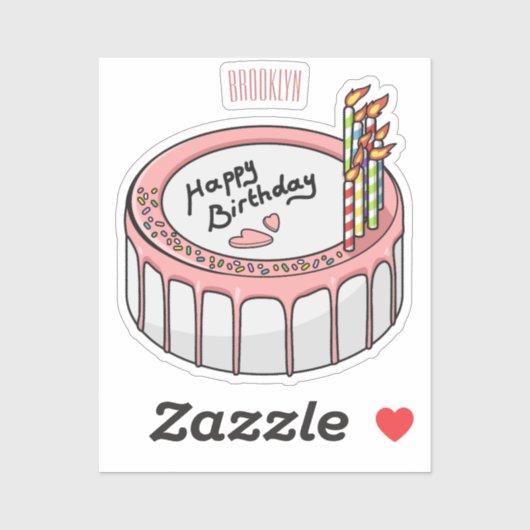 Sticker Illustration de gâteau d'anniversaire (Feuille)