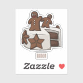 Sticker Illustration de gâteau de pain d'épices (Feuille)