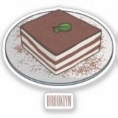 Sticker Illustration de gâteau de Tiramisu (Recto)