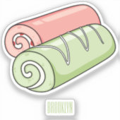Sticker Illustration de gâteau suisse roll / roll (Recto)