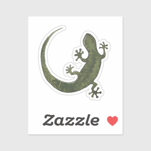 Sticker Illustration de gecko mignon (Feuille)