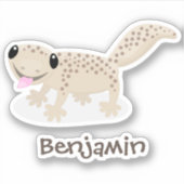 Sticker Illustration de gecko tan tan mignon (Devant)