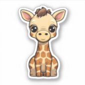 Sticker Illustration de girafe de dessin animé (Devant)