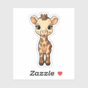 Sticker Illustration de girafe de dessin animé