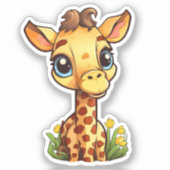 Sticker Illustration de girafe de dessin animé (Recto)