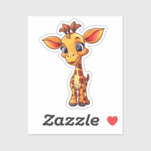 Sticker Illustration de girafe de dessin animé