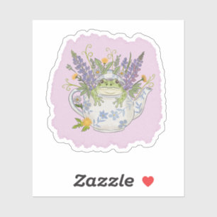 Sticker Illustration de grenouille Cottagecore dans une th