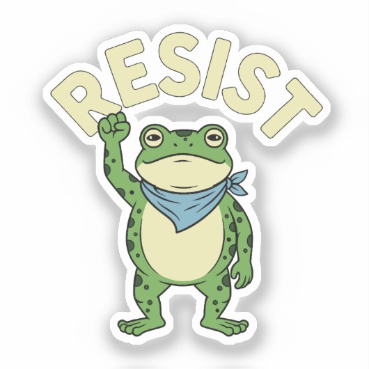 Sticker Illustration de grenouille de résistance AUTOCOLLA (Recto)
