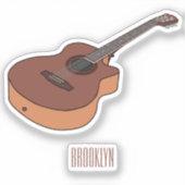 Sticker Illustration de guitare acoustique (Recto)
