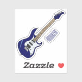 Sticker Illustration de guitare électrique (Feuille)