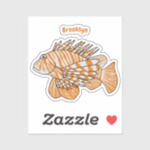 Sticker Illustration de Happy lionfish (Feuille)