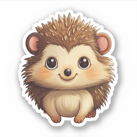 Sticker Illustration de hérisson de dessin (Devant)