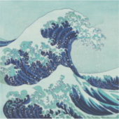 Sticker Illustration de Hokusai Big Blue Wave (Devant)