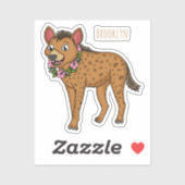 Sticker Illustration de Hyena et de fleurs (Feuille)