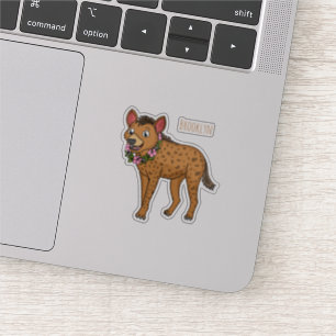 Sticker Illustration de Hyena et de fleurs