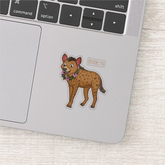Sticker Illustration de Hyena et de fleurs (Détail)