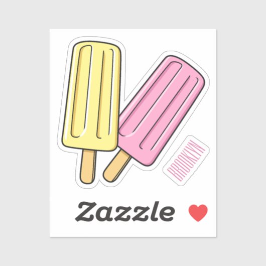 Sticker Illustration de Ice pop (Feuille)