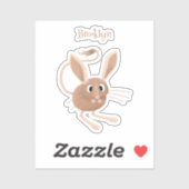 Sticker Illustration de jerboa aux longues oreilles (Feuille)