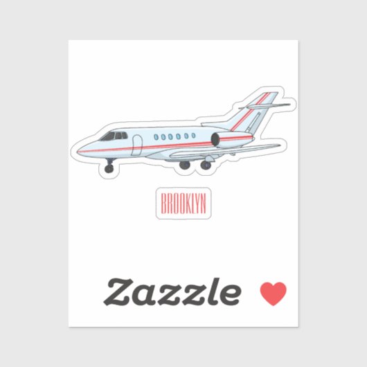 Sticker Illustration de jet privé (Feuille)