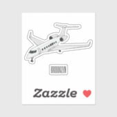 Sticker Illustration de jet privé (Feuille)