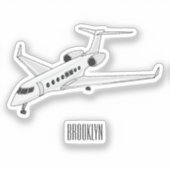 Sticker Illustration de jet privé (Recto)