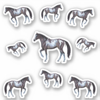 Sticker Illustration de jument de cheval western Appaloosa