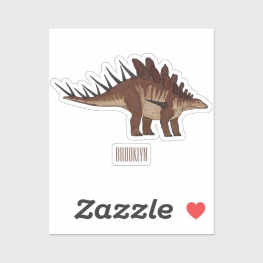 Sticker Illustration de Kentrosaurus (Feuille)