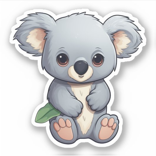 Sticker Illustration de koala du dessin animé (Devant)