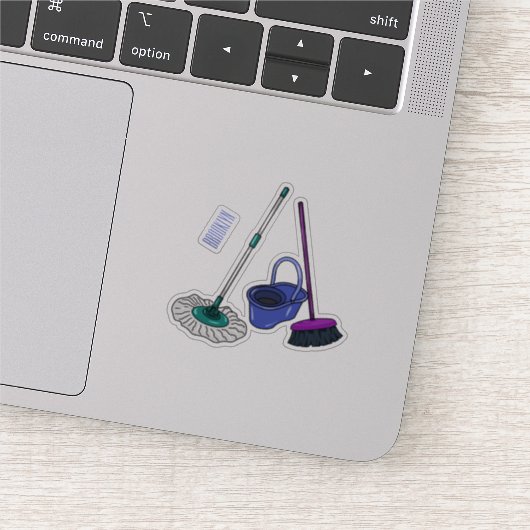 Sticker Illustration de la bande dessinée Broom & mop (Détail)