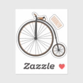 Sticker Illustration de la bande dessinée de vélo à grande (Feuille)