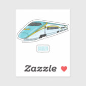 Sticker Illustration de la bande dessinée d'un train à bal (Feuille)