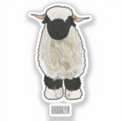 Sticker Illustration de la caricature de mouton Valais Bla (Recto)