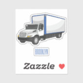 Sticker Illustration de la caricature du camion-boîte (Feuille)
