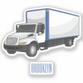 Sticker Illustration de la caricature du camion-boîte (Recto)