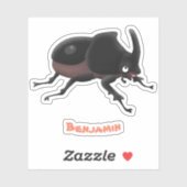 Sticker Illustration de la caricature du dendroctone du rh (Feuille)